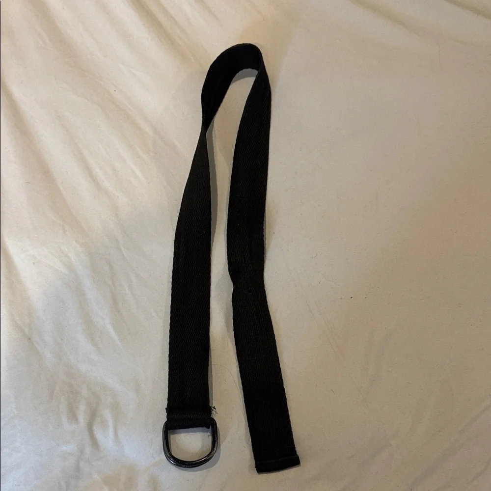 Black Canvas Belt with D-Ring Buckle